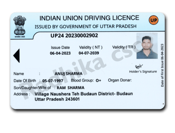 Driving Licence without Chip Card