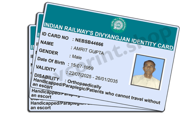 Indian Railway's Divyangjan ID PVC Card