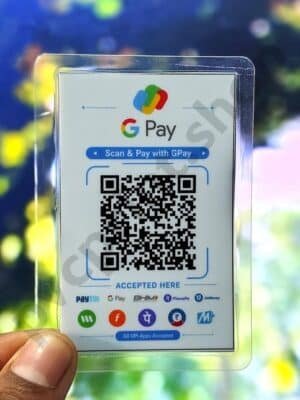 Gpay QR Code Liminated Card